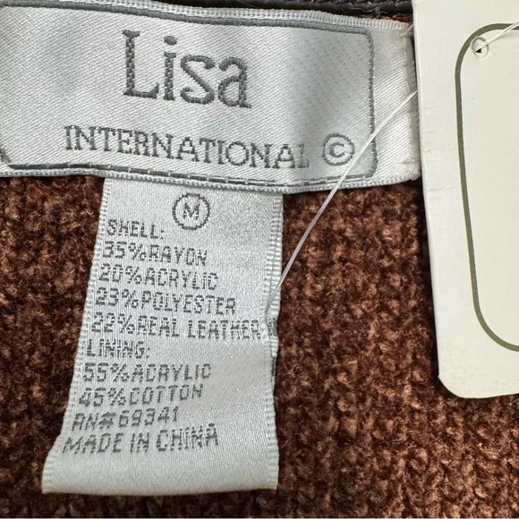Lisa International Black and Brown Leather Jacket with Faux Fur - Picture 8 of 10